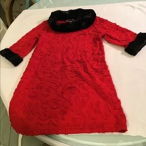 Maggie Breen red & black dress 3/4 sleeves